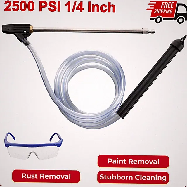 Pressure Washer Sandblasting Kit, Wet Sandblaster Attachment, 2500 PSI, 1/4 Inch