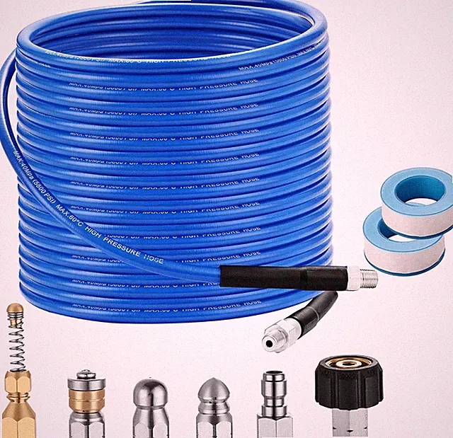 Pressure Washer Sewer Jetter Kit - 100Ft X1/4" Hydro Drain Jetter Cleaner Hose
