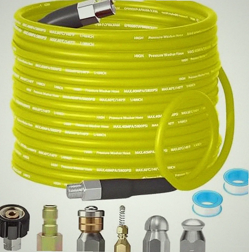 Pressure Washer Sewer Jetter Kit - 50Ft X1/4" Hydro Drain Jetter Cleaner Hose, C