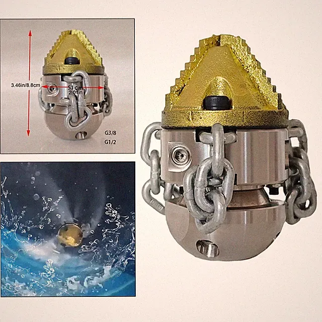 Pressure Washer Sewer Jetter Rotating Nozzle Drain Cleaning Tip for Industrial
