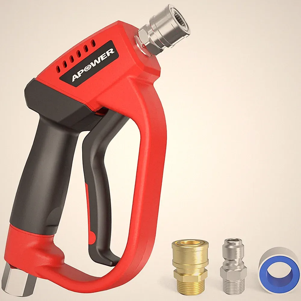 Pressure Washer Short Gun 360 Swivel 5000 PSI 3/8 Plug 1/4 Inch Coupler