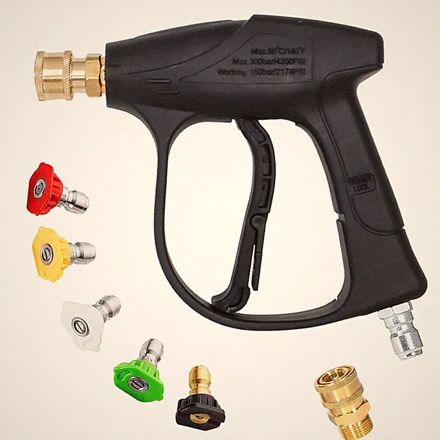 Pressure Washer Short Gun, 4350 PSI High Power Washer Spray Gun with 3/8'' Qu...