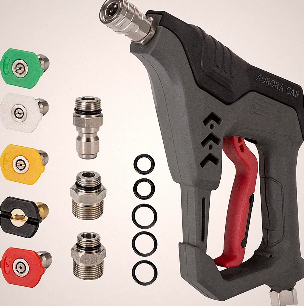 Pressure Washer Short Gun 5000 PSI 12 GPM M22-14/15mm 3/8 QC 5 Tips Foam Cannon