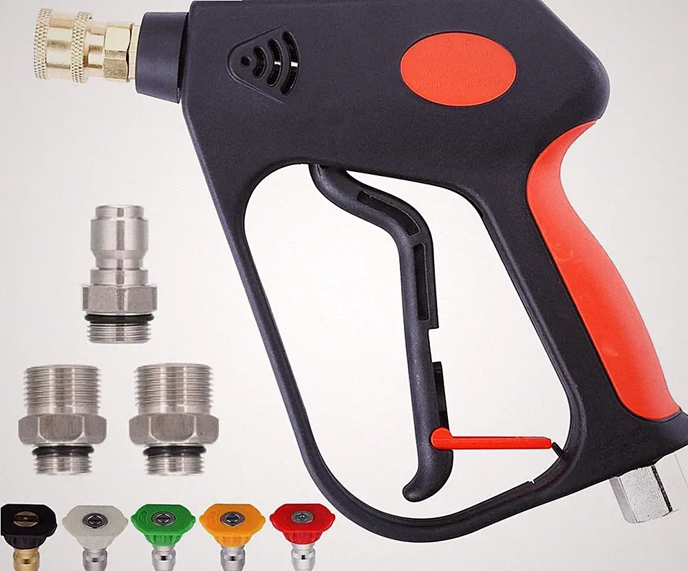 Pressure Washer Short Gun, Commercial 5000 PSI / 10.5 GPM, Swivel Inlet, 3/8...