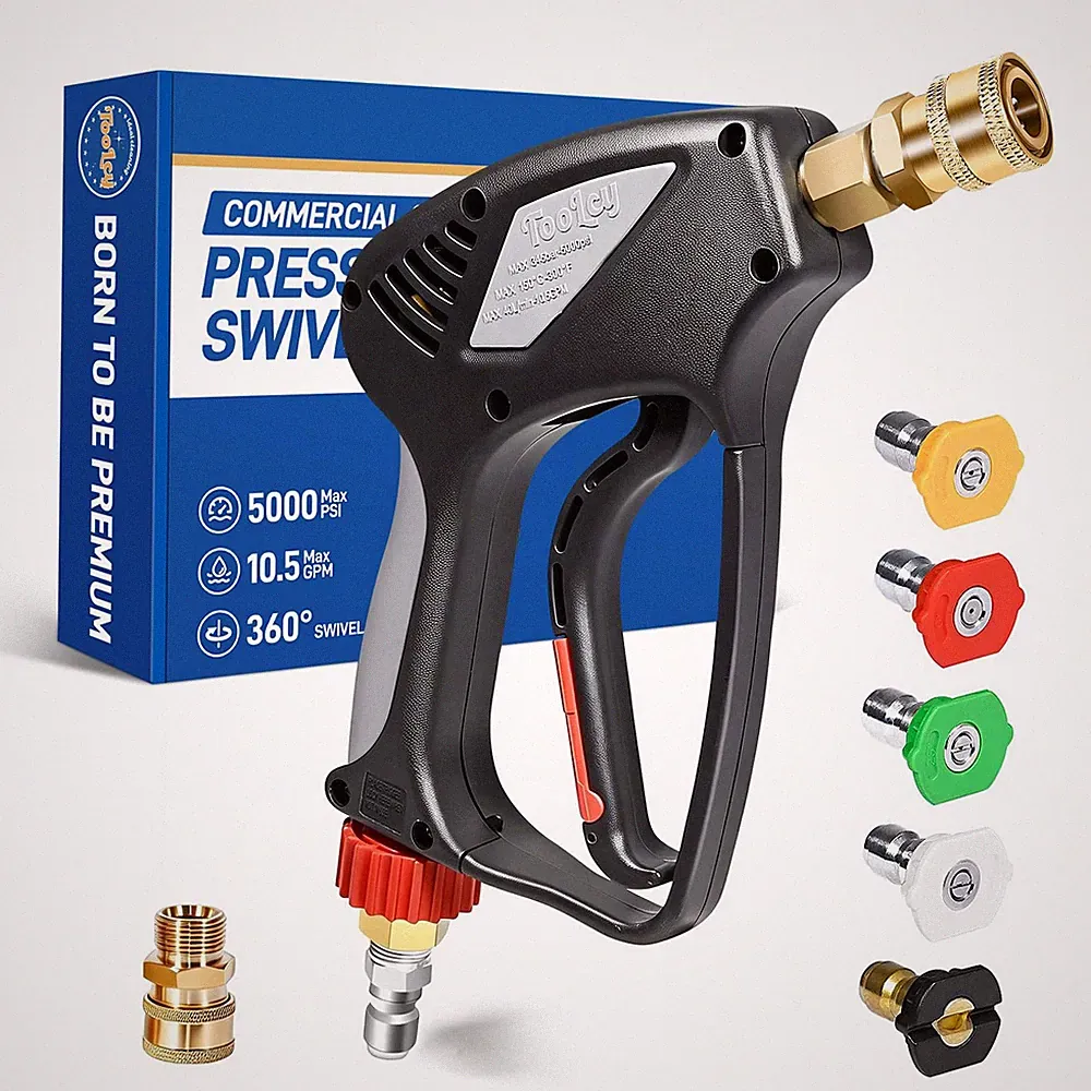 Pressure Washer Short Gun, Commercial 5000 PSI / 10.5 GPM with Nozzle Tips, 3...