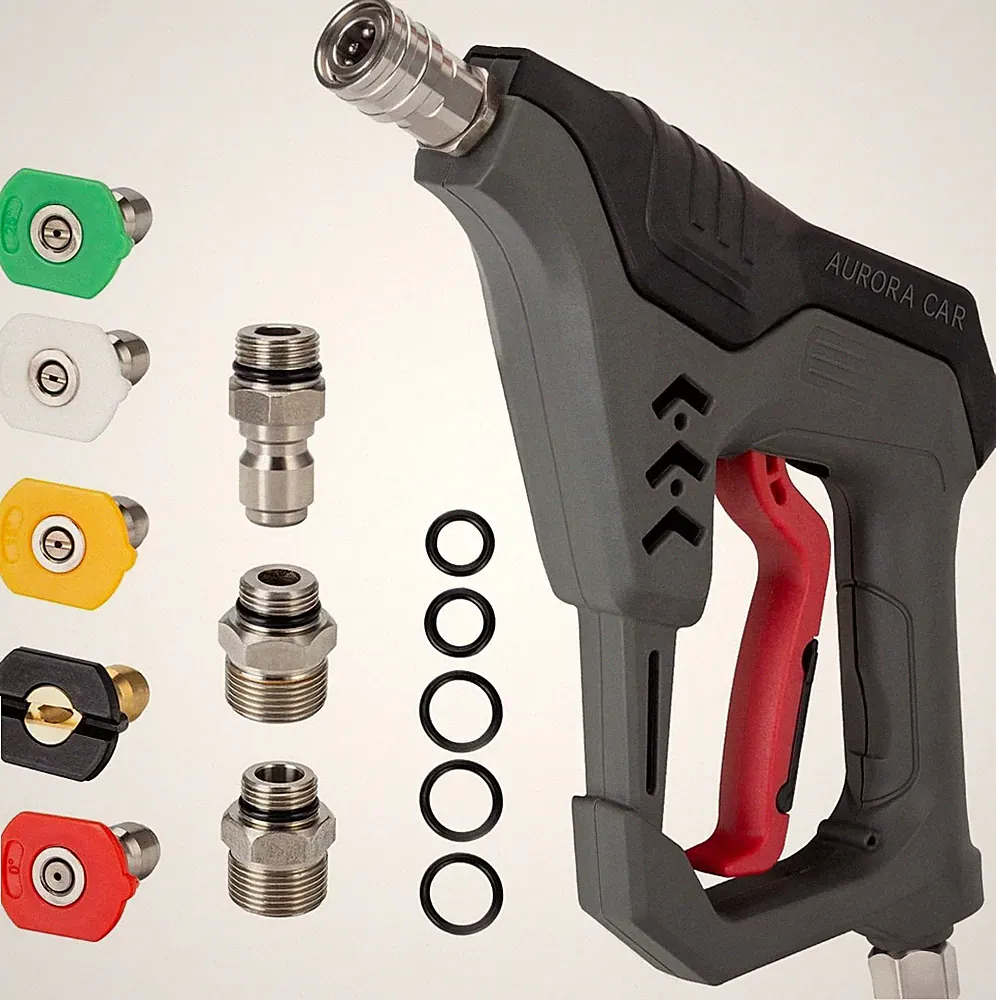Pressure Washer Short Gun, Commercial 5000 PSI 12 GPM 5 Spray Nozzle Tips, 3/8"