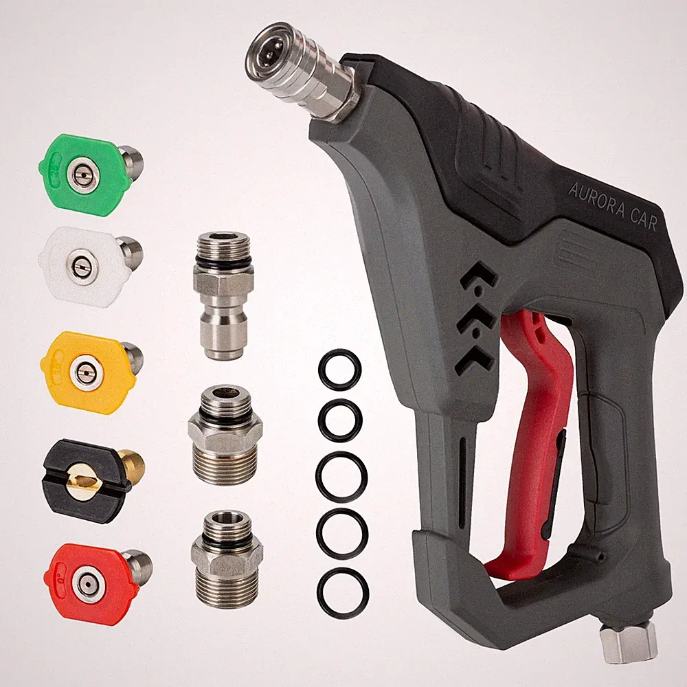 Pressure Washer Short Gun Commercial 5000 Psi 12 Gpm 5 Spray Nozzle Tips 3/8" Qu