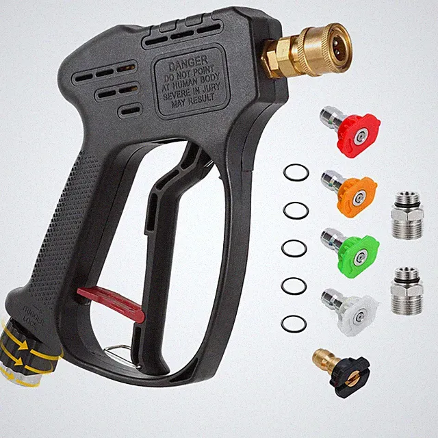 Pressure Washer Short Gun Kit with 5 Quick Connect Nozzles for Car Floor Washing