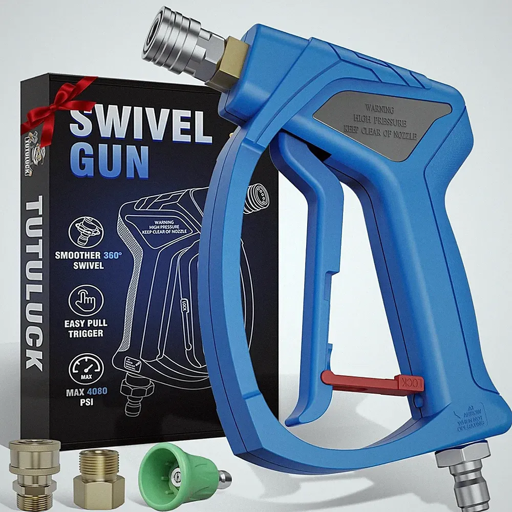 Pressure Washer Short Gun Stubby Trigger Gun 3/8" Swivel Power Washer Spray Gun