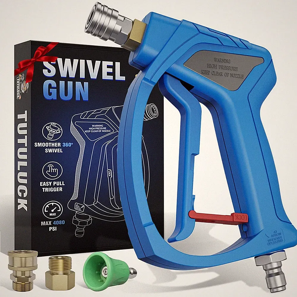 Pressure Washer Short Gun with 3/8" Swivel, Power Washer Stubby Tri...