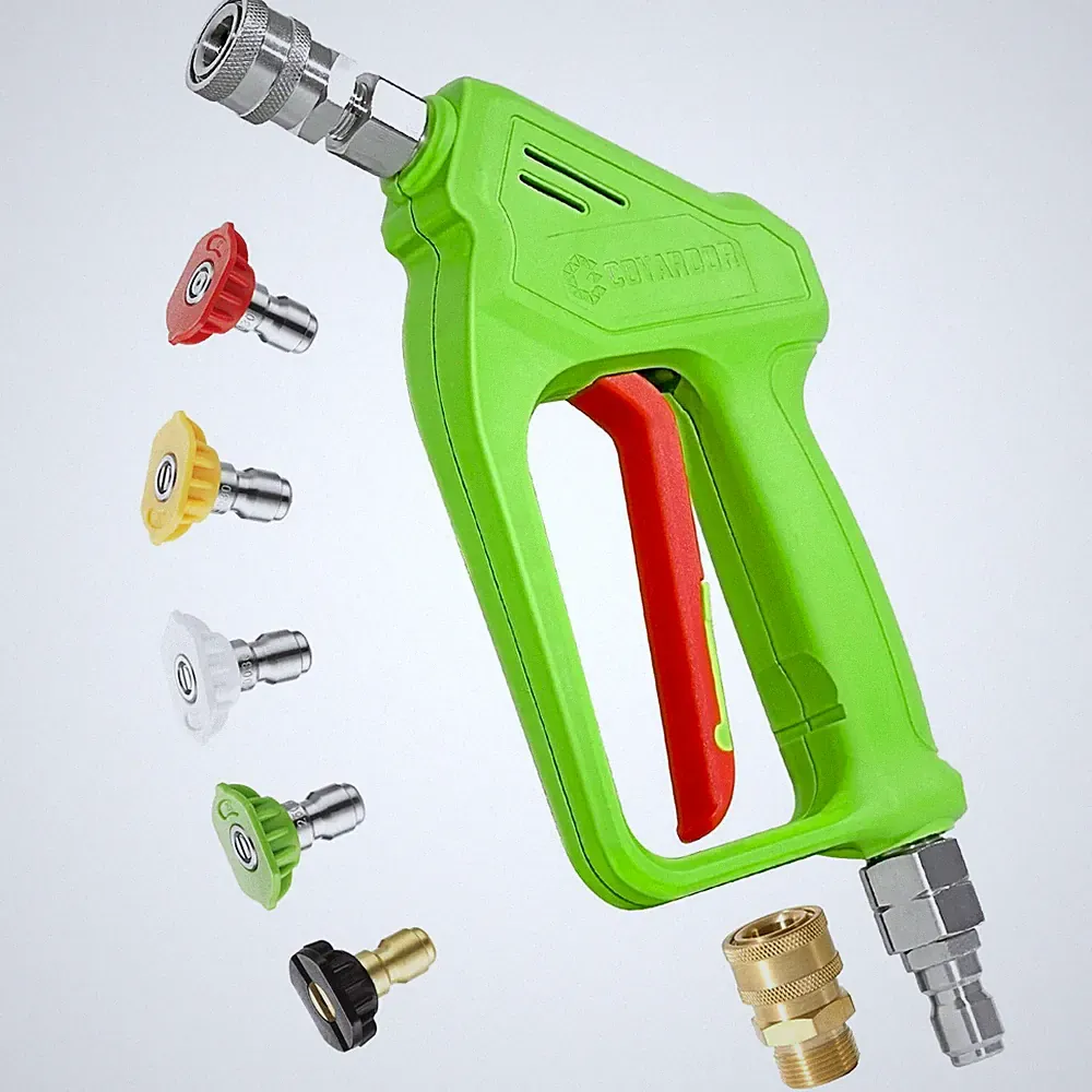 Pressure Washer Short Gun with Swivel 3/8" Male Plug & 1/4”Quick Short, Green