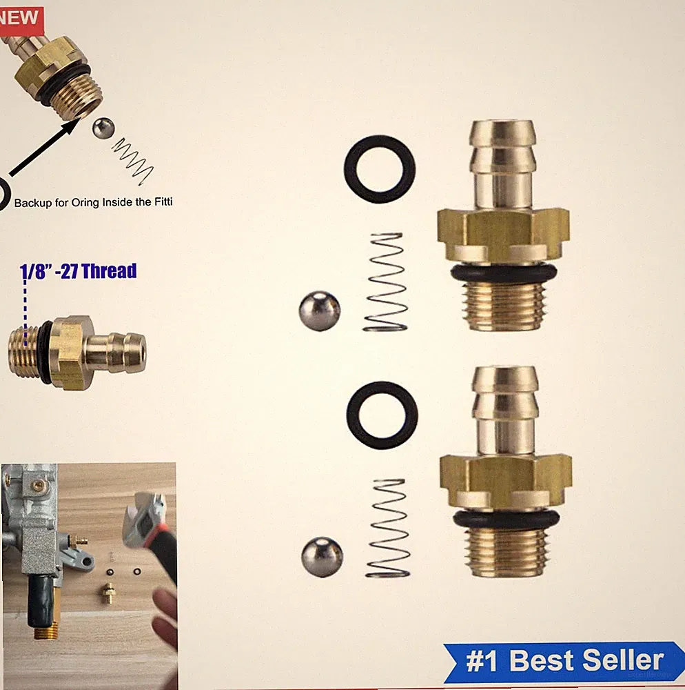 Pressure Washer Soap Injector Kit 1/8 Inch BSP Thread Brass Check Valve Chemical