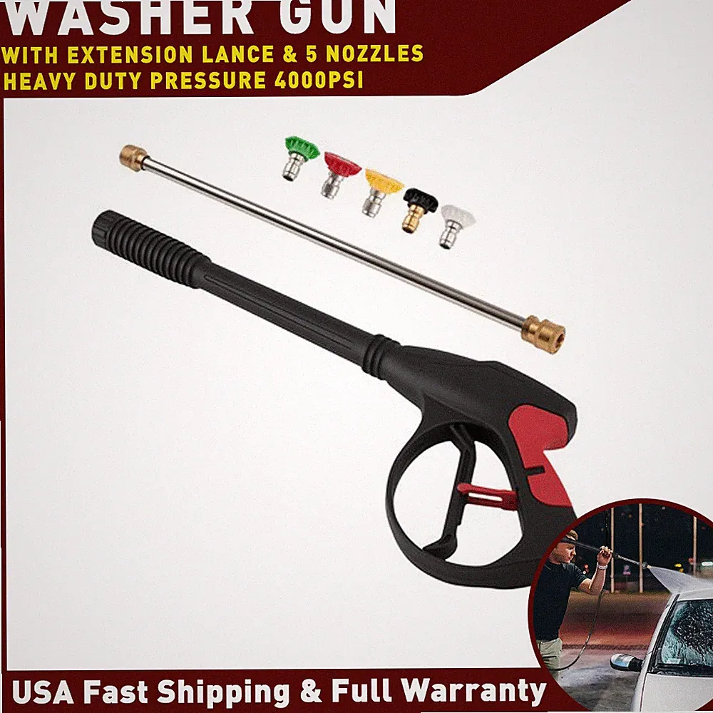 Pressure Washer Spray Gun 4000PSI 19 Inch Wand 5 Color NozzlesFor Simpson Excell