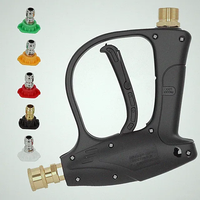 Pressure Washer Spray Gun M22 14mm with 5 Quick Connect Nozzles Safety Lock