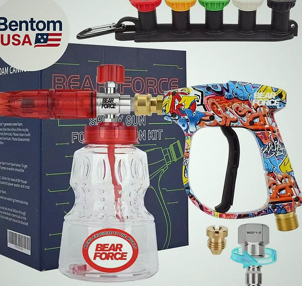 Pressure Washer Spray Gun Power Washer Short Gun with M22-Id14Mm & Foam Cannon F