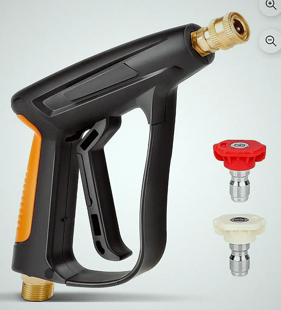 Pressure Washer Spray Gun Quick-Connect Nozzles Swivel 7"x6.7" Black Orange