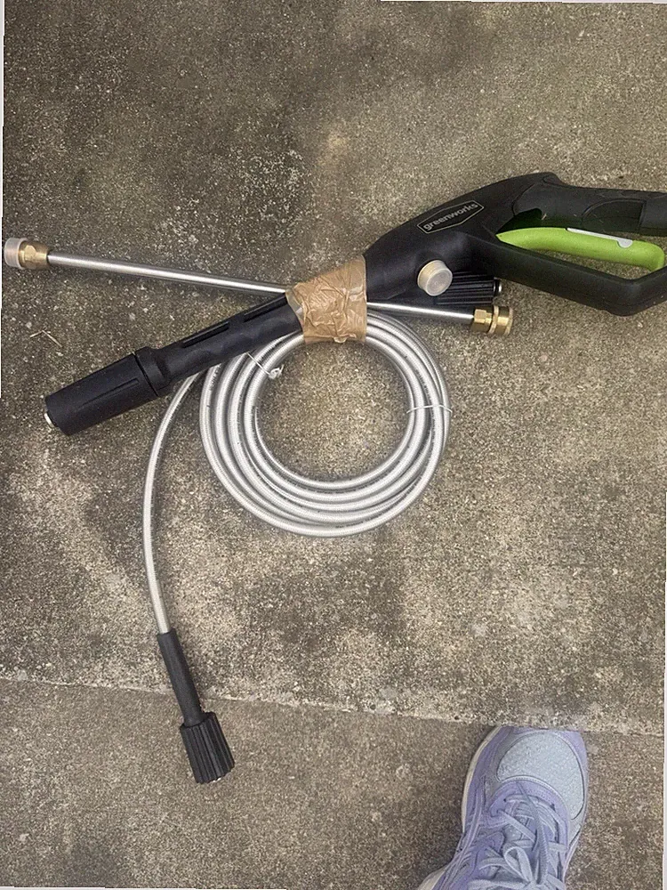 Pressure Washer Spray Gun with Wand & Hose for Cold Water, Black/Green