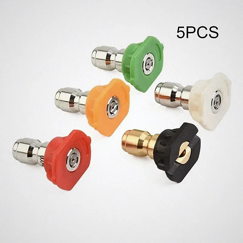 Pressure Washer Spray Nozzle Set Quick Connect 1/4" High Power Tips 1/5Pcs