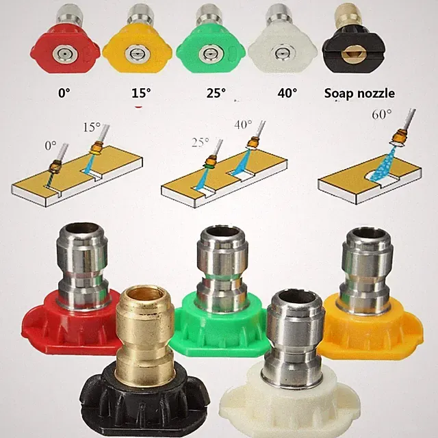 Pressure Washer Spray Nozzle Tips - 1/4 Quick Connection Design 2.5 GPM (1-5PC)