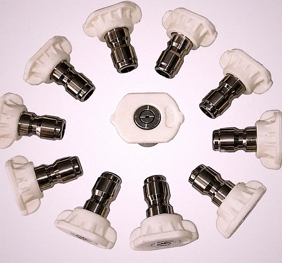 Pressure Washer Spray Nozzle Tips, 1/4" Stainless Steel, White 11Pcs