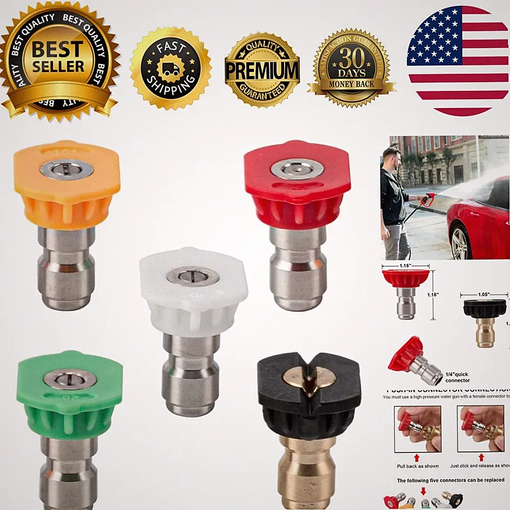 Pressure Washer Spray Nozzle Tips Multiple Degrees, Set of 5 Pressure Washer...