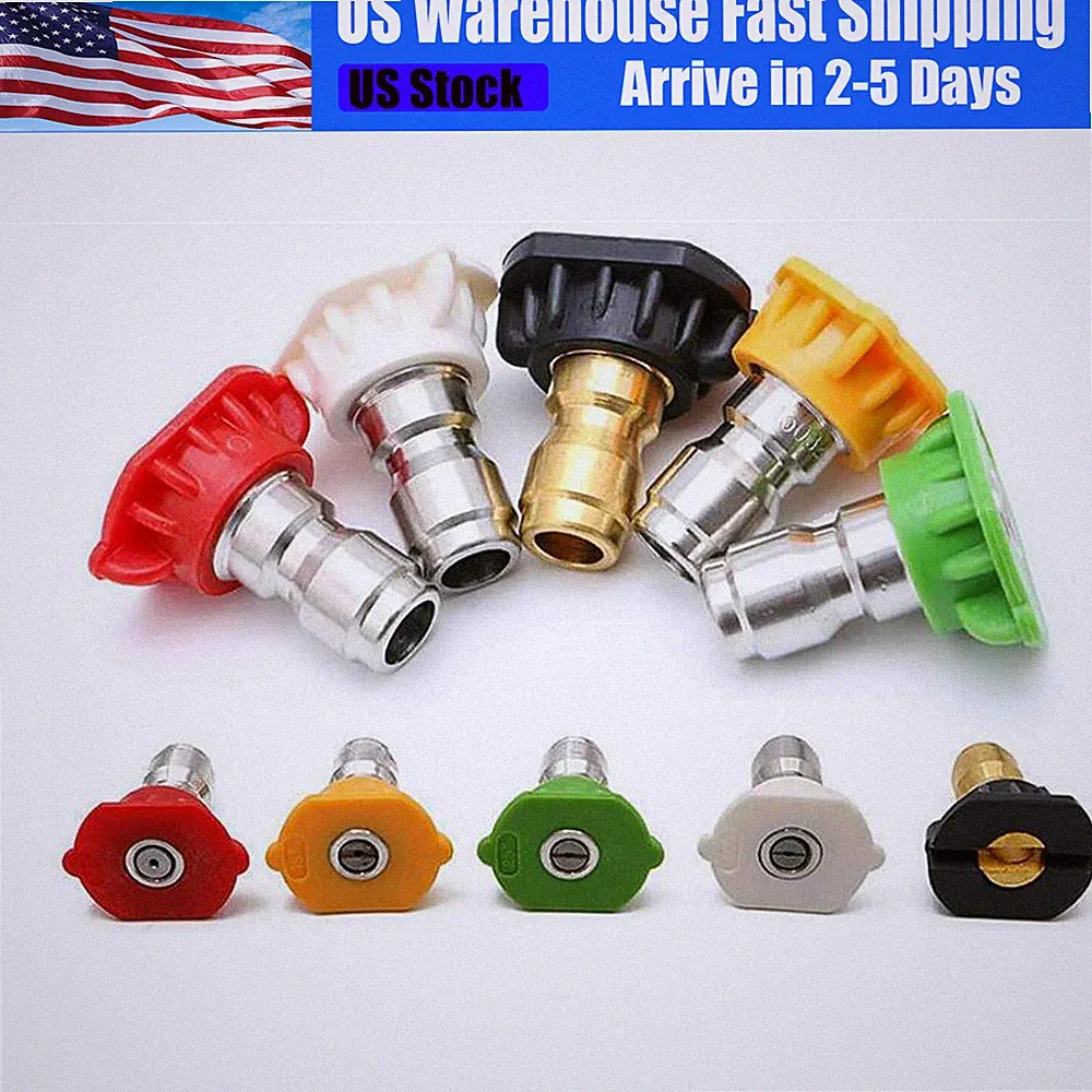 Pressure Washer Spray Tips Nozzles High Power Kit Quick Connect 1/4" 5pcs/Set