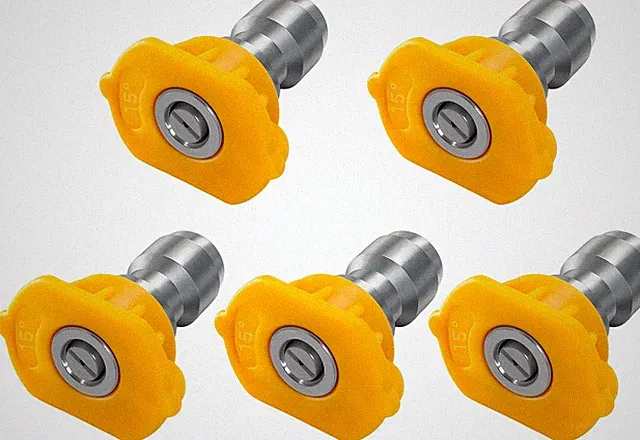 Pressure Washer Sprayer Nozzle Tip 1/4" Size 3.0, Yellow 15 Degree Stainless Ste