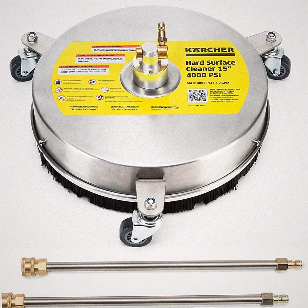 Pressure Washer Surface Cleaner 15", 3 Wheels, Stainless Steel, Quick Connect...