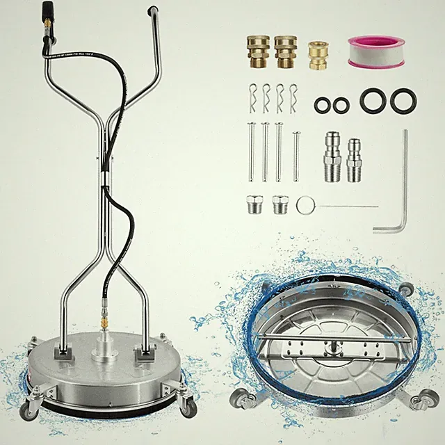 Pressure Washer Surface Cleaner 4000PSI w/ Handles & Wheels Stainless Steel