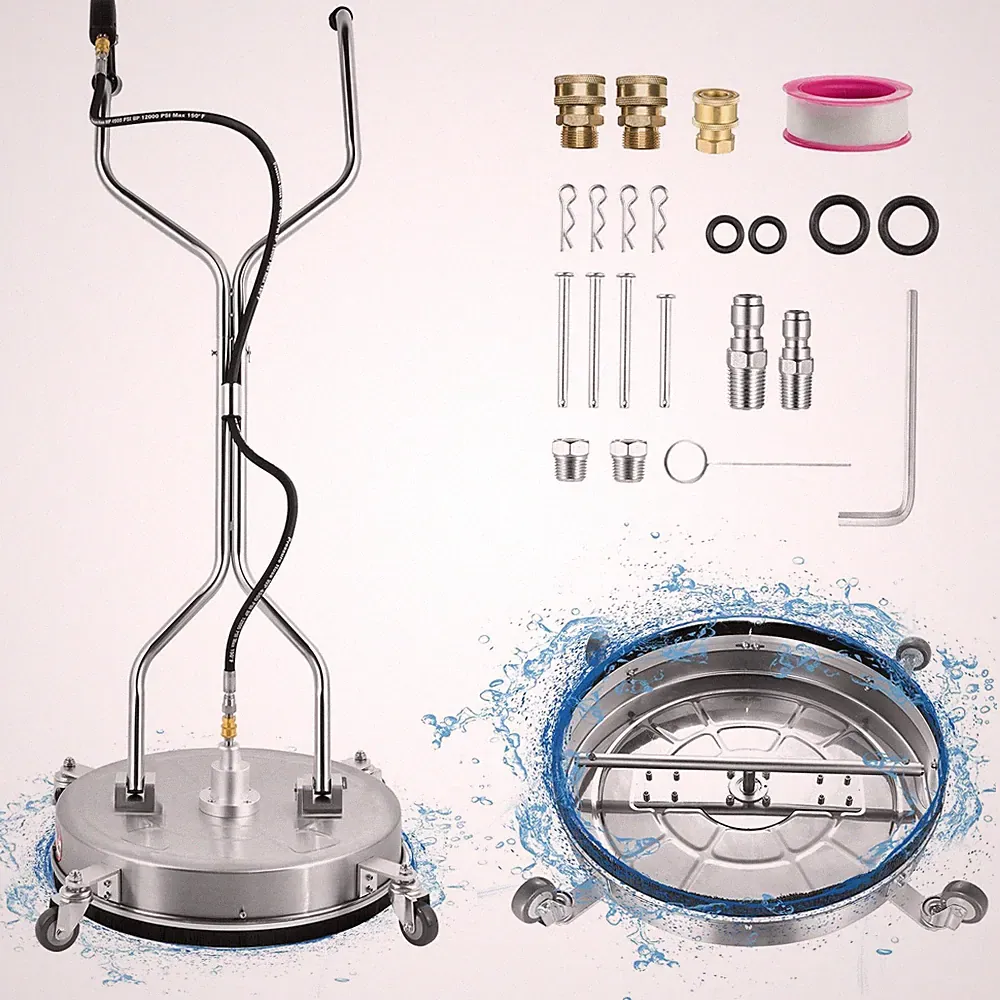 Pressure Washer Surface Cleaner 4000PSI w/ Handles & Wheels Stainless Steel