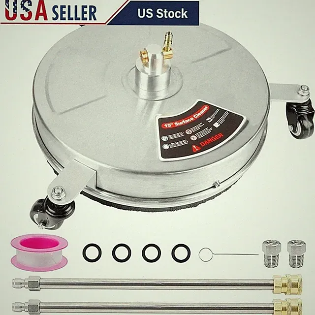 Pressure Washer Surface Cleaner Attachment 4000 PSI Heavy Duty Dual Jet Cleaner