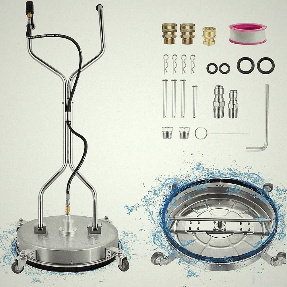Pressure Washer Surface Cleaner Dual Handle Surface Cleaner Stainless Steel