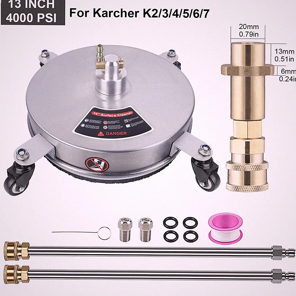 Pressure Washer Surface Cleaner Patio Clean Stainless Steel For Quick Connector