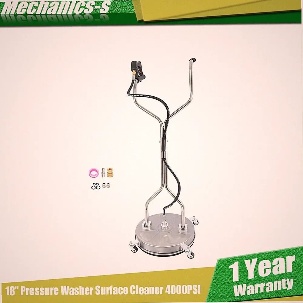 Pressure Washer Surface Cleaner with 4 Wheels 6000PSI 18Inch Stainless Steel New