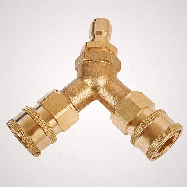 Pressure Washer Tee 3/8 Inch Fitting Splitter Coupler Quick Connect Part