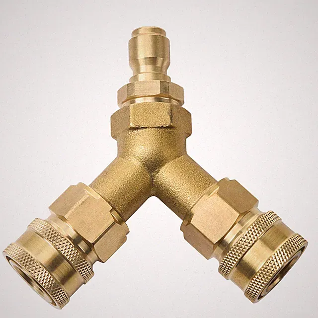 Pressure Washer Tee Splitter Coupler 3/8 Fitting Quick Connect Two Gun Set