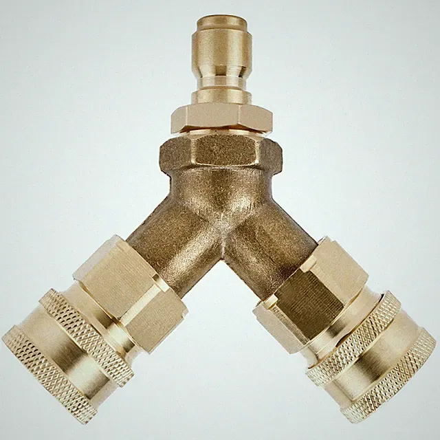 Pressure Washer Tee Splitter Coupler 3/8 Inch Quick Connect Fits 2 Gun 1 Power
