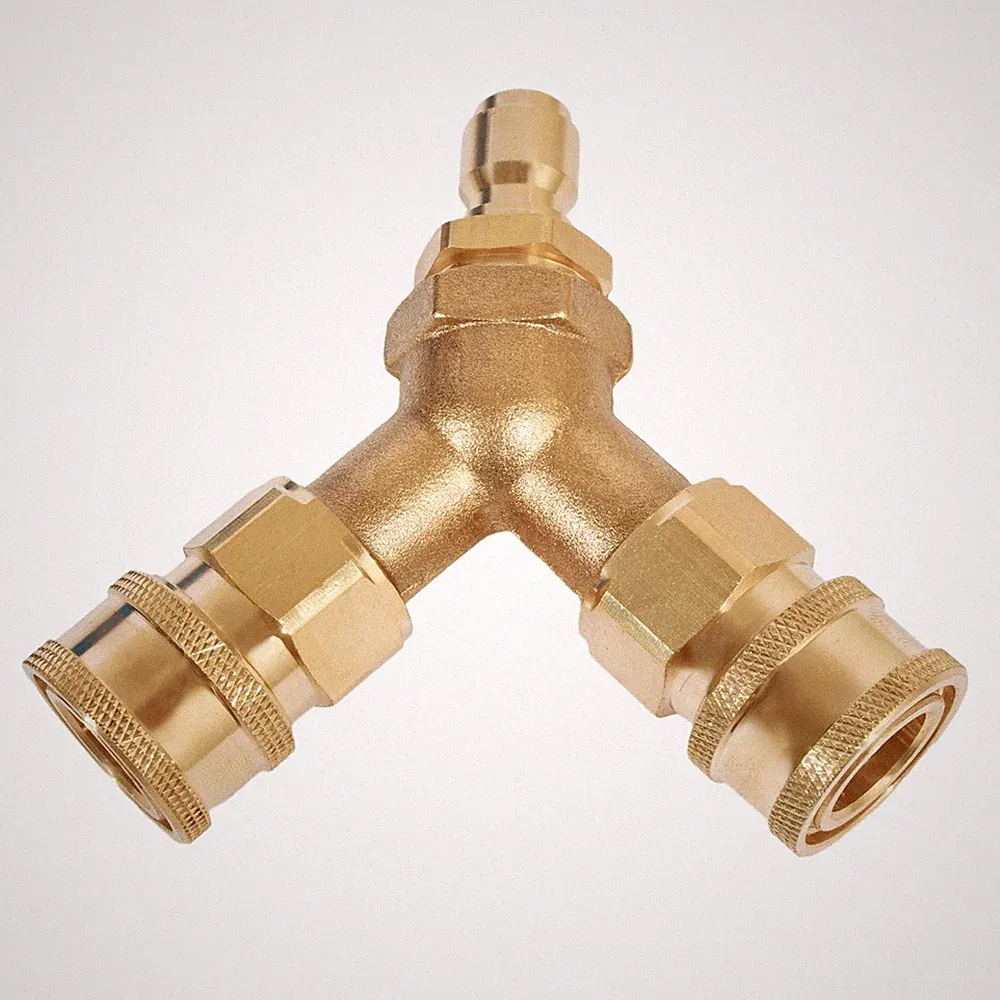 Pressure Washer Tee Splitter Coupler Quick Connect 4.0 GPM 3/8 Inch