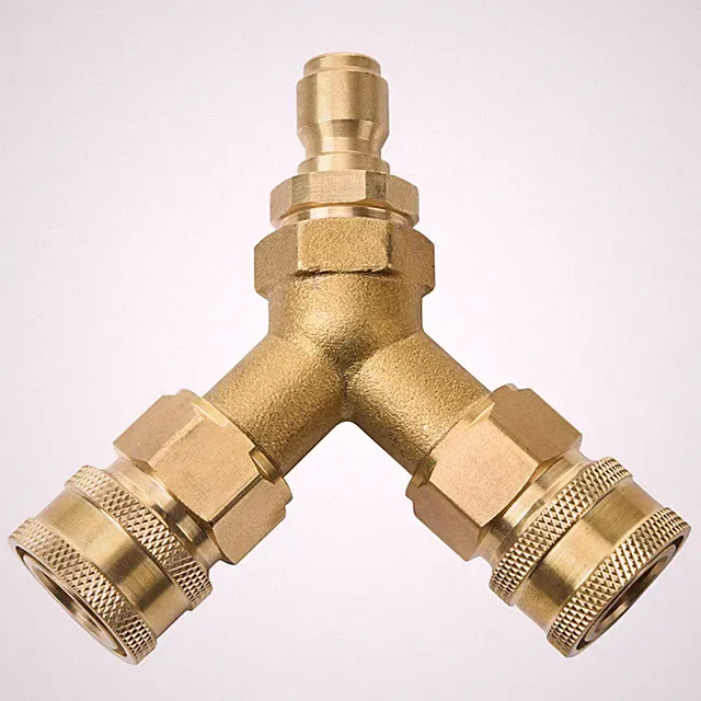 Pressure Washer Tee Splitter Coupler Quick Connect Two Gun To One Power Washer 3