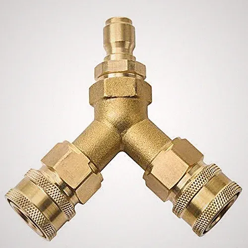 Pressure Washer Tee Splitter Coupler Quick Connect Two Gun To One Power Washer