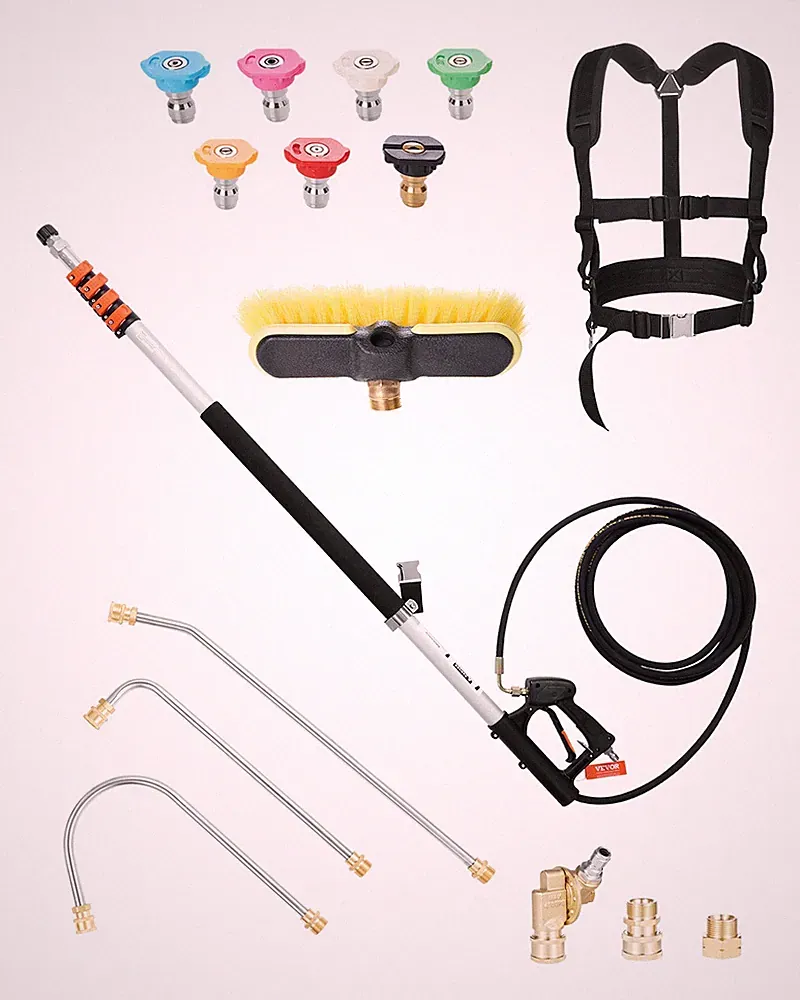 Pressure Washer Telescoping Wand 21 ft Brush Head Included Telescopic Spray Wand