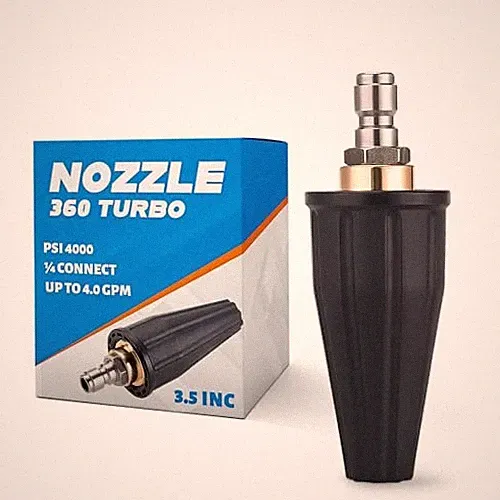 Pressure Washer Tip 360° Rotating 4000 PSI 4.0 GPM 1/4'' Quick Turbo Nozzle