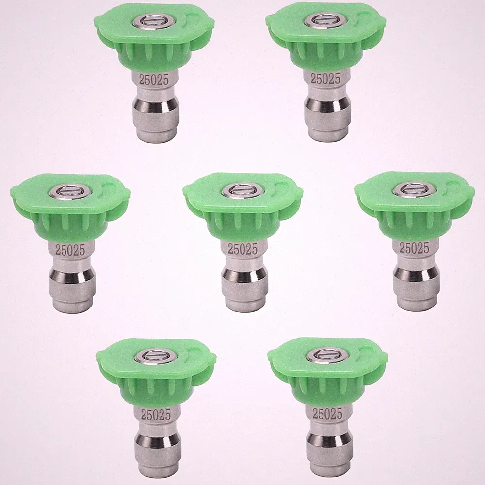 Pressure Washer Tips, 7 Pack Power Washer Nozzle Tips, 25 Degree Green, 1/4 Inch