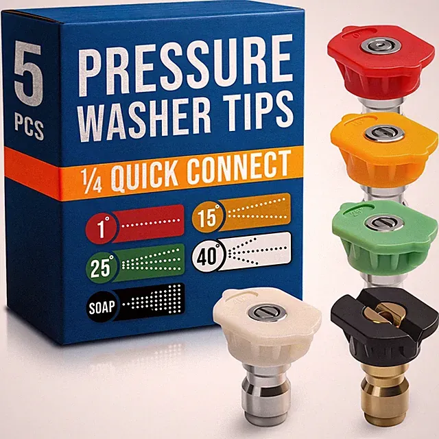 Pressure Washer Tips Set of 5, Color-Coded Quick-Connect Nozzles