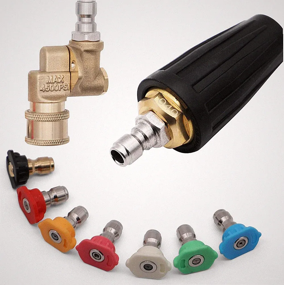 Pressure Washer Tips Turbo Nozzle 4000 PSI 360° Rotating Spray Turbo with 1/4”