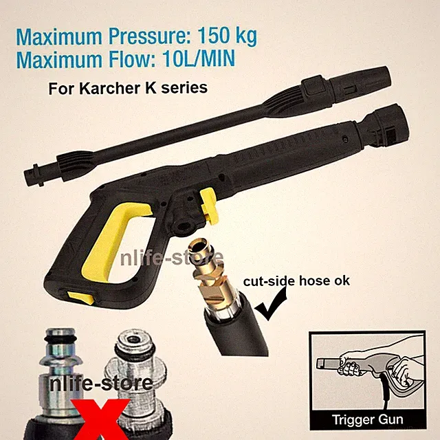 Pressure Washer Trigger Gun Hose Jet Lance Rod Nozzle Fit For Karcher K2 to K7