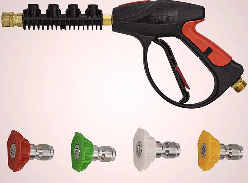 Pressure Washer Trigger Spray Gun M22-14mm Male Thread Inlet + 4 Nozzles