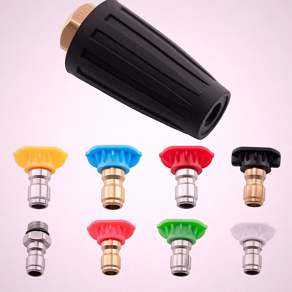 Pressure Washer Turbo Nozzle + 7 Tips 4000PSI 1/4" Quick Connect Multi-Angle