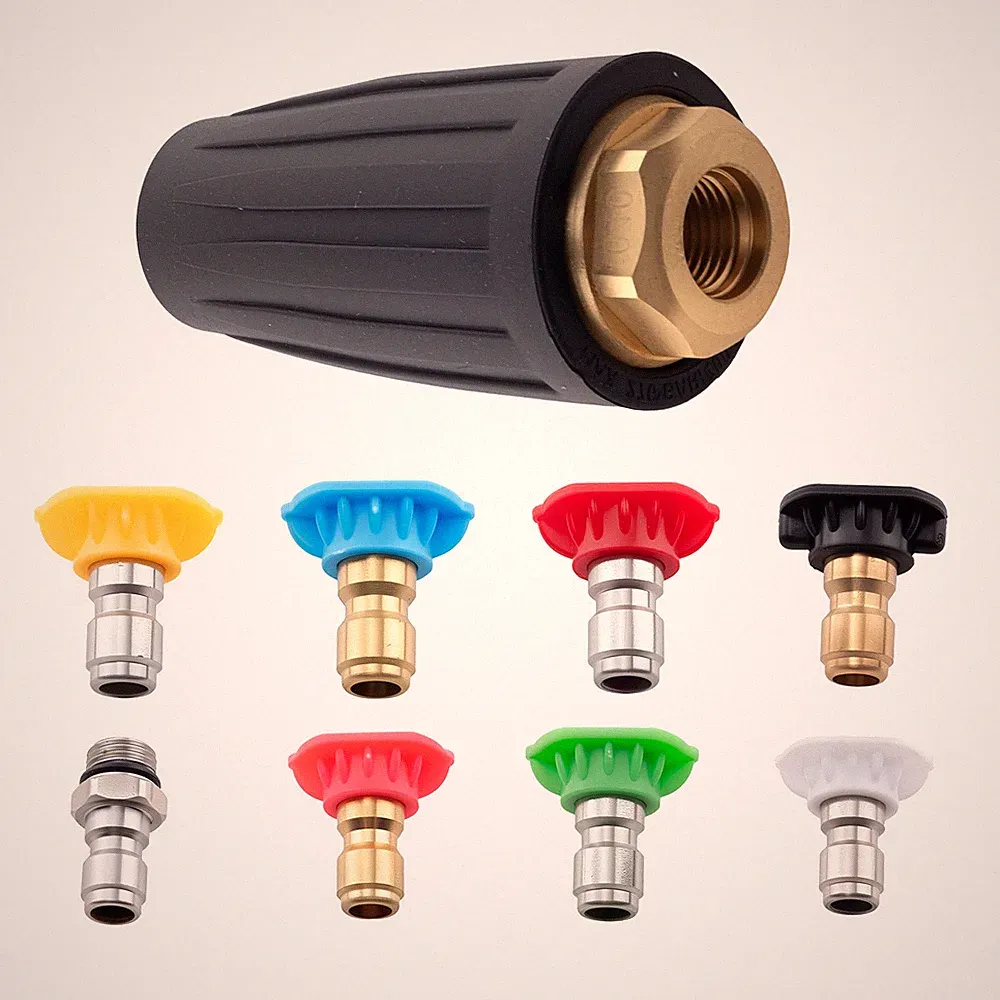 Pressure Washer Turbo Nozzle + Multi-Angle Tips 4000PSI 1/4 Quick Connect