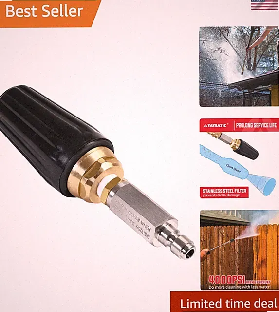 Pressure Washer Turbo Nozzle with Stainless Steel Filter, 4000 PSI Power Wash...